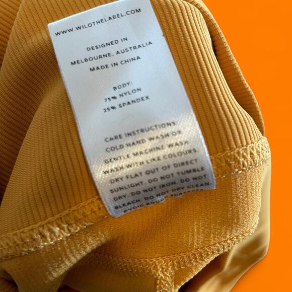 Wilo The Label Orange Ribbed Leggings - Size S - Picture 7 of 8